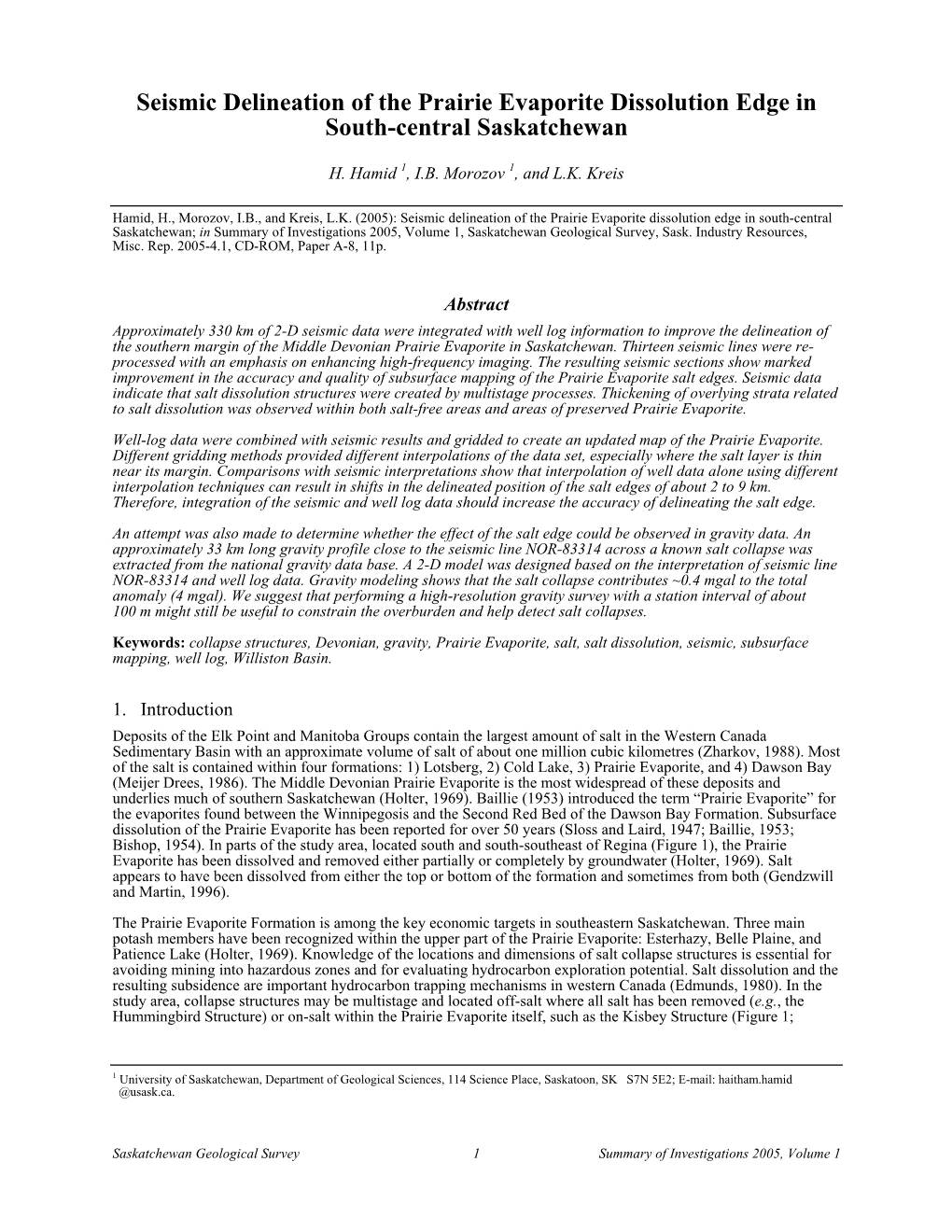 Seismic Delineation of the Prairie Evaporite Dissolution Edge in South-Central Saskatchewan