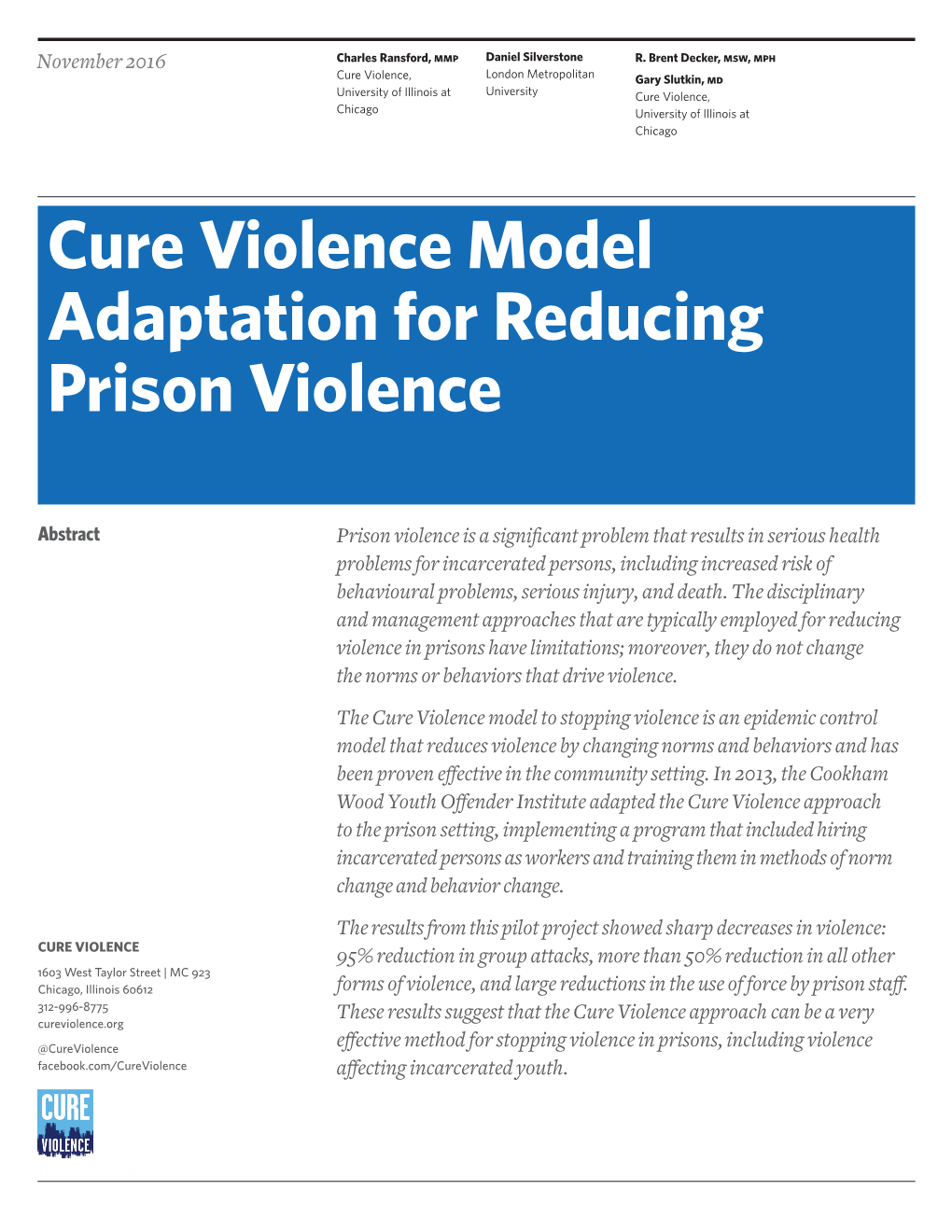 Cure Violence Adaptation