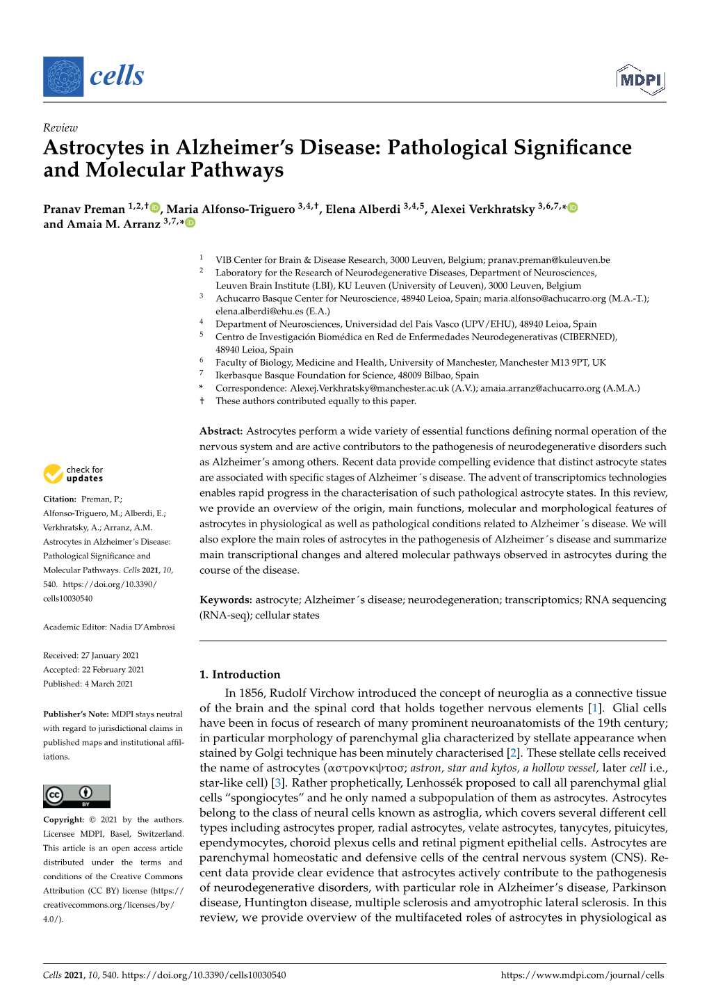 Astrocytes in Alzheimer's Disease: Pathological Significance