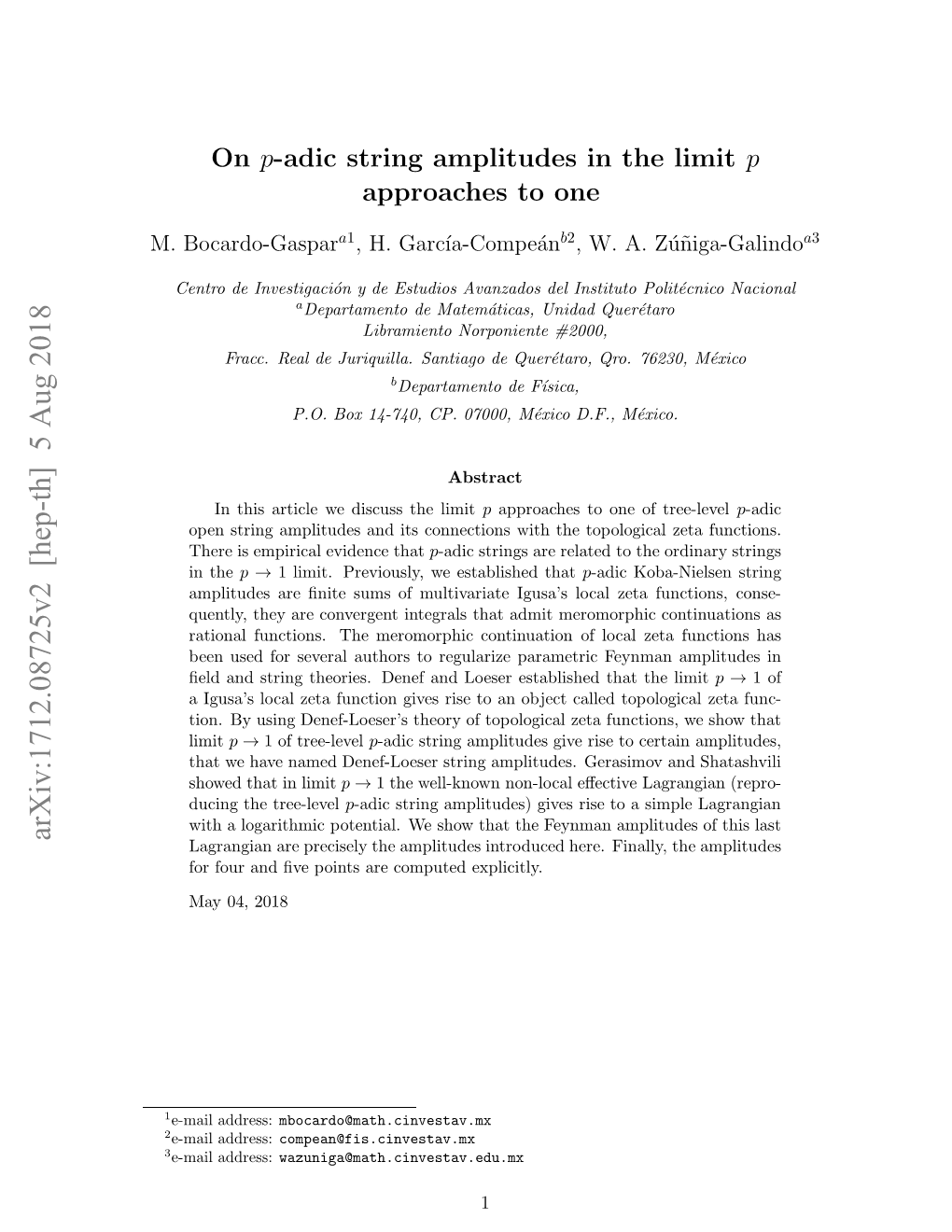 On $ P $-Adic String Amplitudes in the Limit $ P $ Approaches To