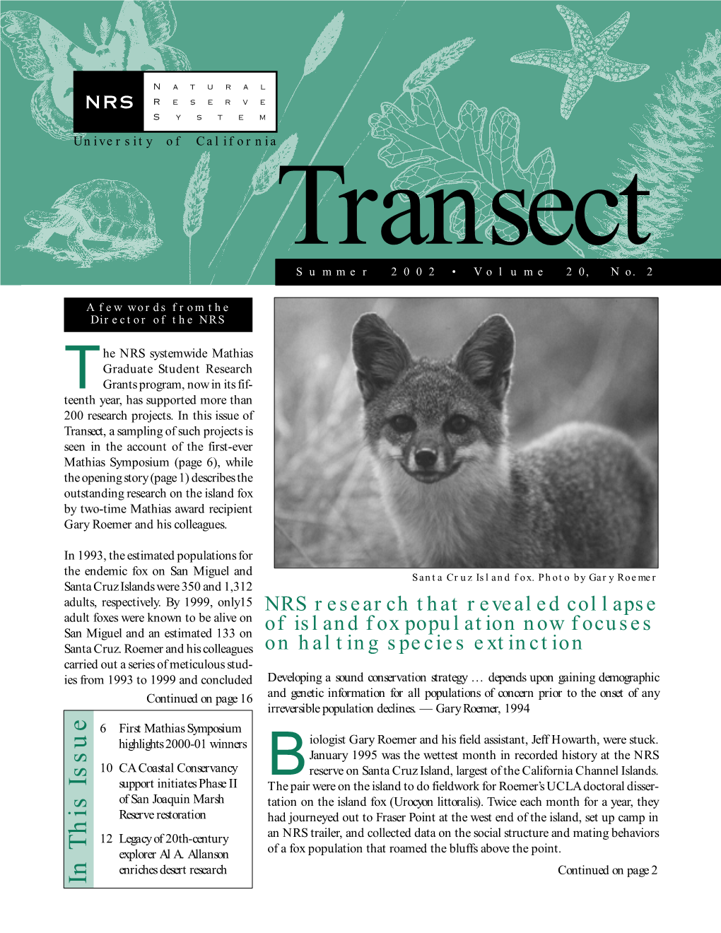 UC Natural Reserve System Transect Publication 20:2