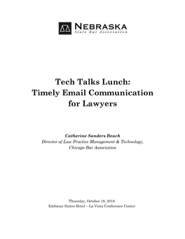 Tech Talks Lunch: Timely Email Communication for Lawyers
