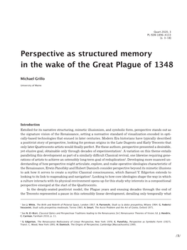 Perspective As Structured Memory in the Wake of the Great Plague of 1348