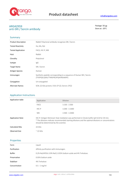 Anti-SRI / Sorcin Antibody (ARG42959)