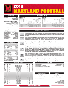 Game 10: Maryland 2018 Maryland Football