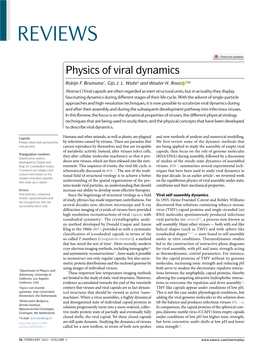 Physics of Viral Dynamics