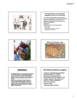 Native American Map “BERINGIA” the Native American Legacy