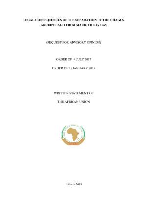 Written Statement, the African Union