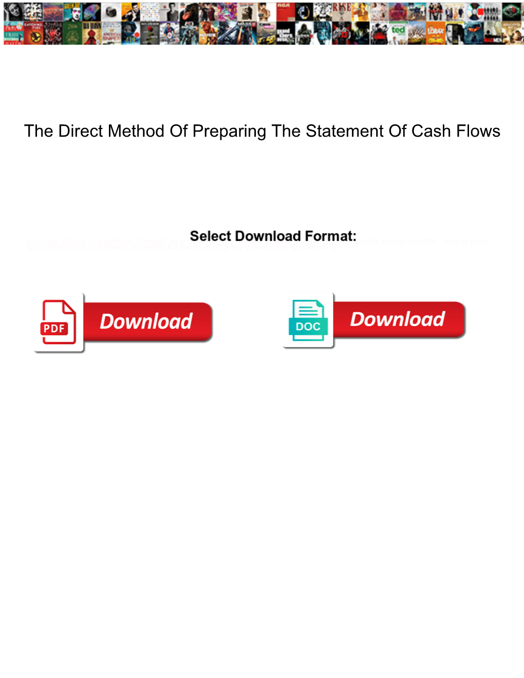 The Direct Method of Preparing the Statement of Cash Flows