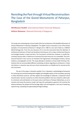 The Case of the Grand Monuments of Paharpur, Bangladesh