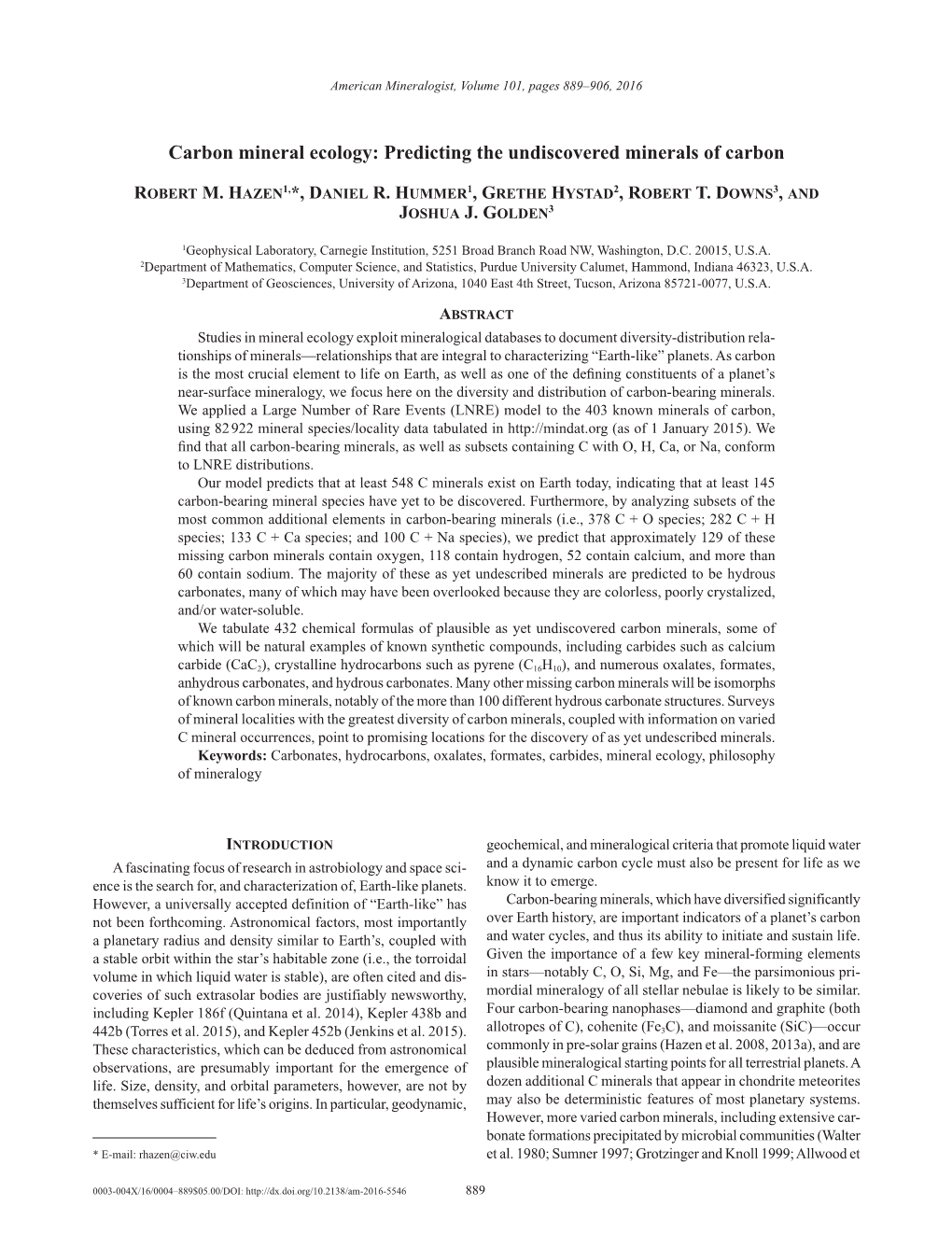 Carbon Mineral Ecology: Predicting the Undiscovered Minerals of Carbon