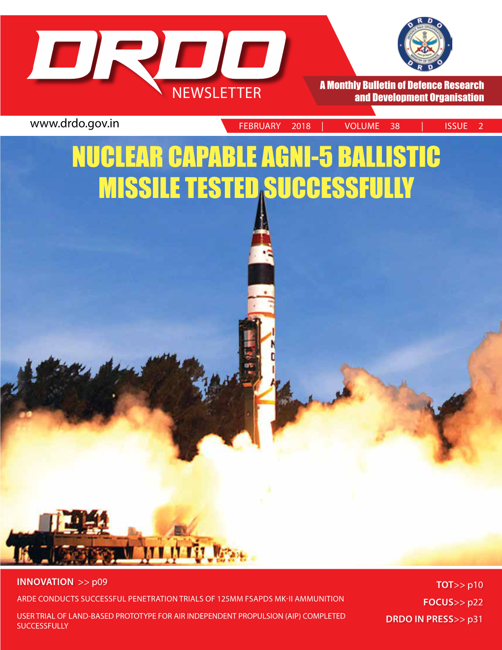 Nuclear Capable Agni-5 Ballistic Missile Tested Successfully