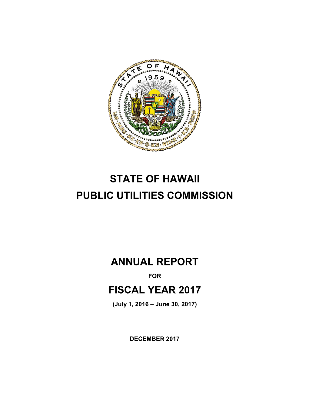PUC Annual Report–Fiscal Year 2017