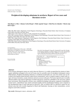 Peripheral Developing Odontoma in Newborn. Report of Two Cases and Literature Review