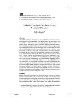 Embattled Identity in Northeast Africa: a Comparative Essay