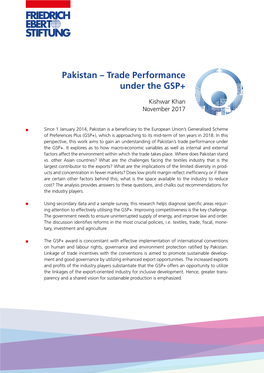 Pakistan – Trade Performance Under the GSP+