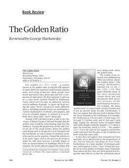 Book Review: the Golden Ratio, Volume 52, Number 3