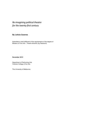 Re-Imagining Political Theatre for the Twenty‐First Century