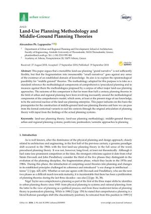 Land-Use Planning Methodology and Middle-Ground Planning Theories