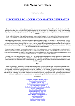 Coin Master Server Hack
