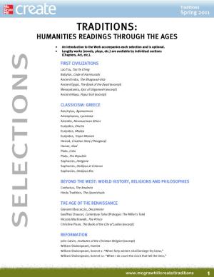 Traditions: Humanities Readings Through the Ages