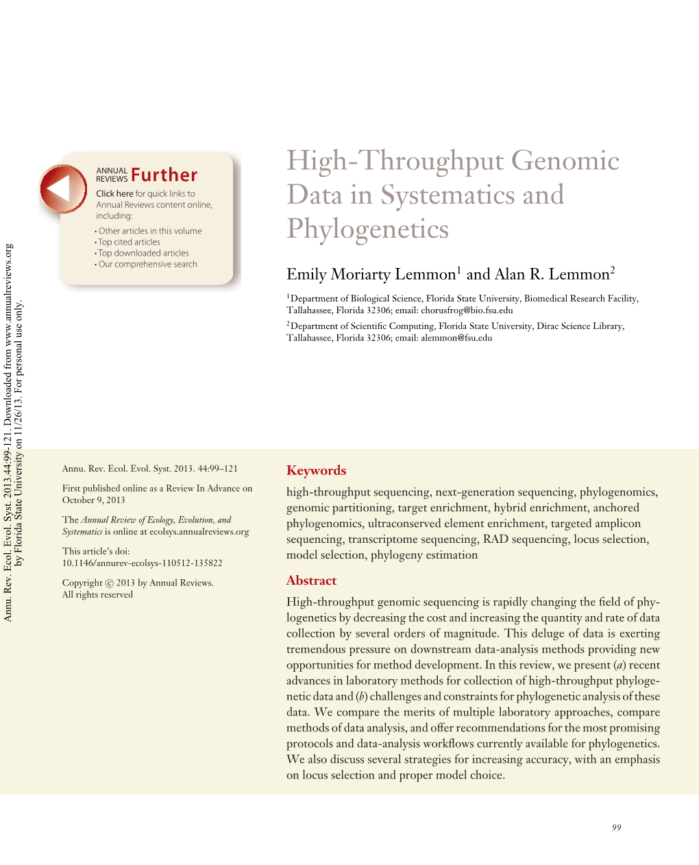 High-Throughput Genomic Data in Systematics and Phylogenetics