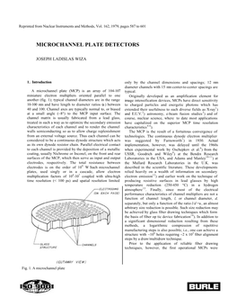 Joseph Ladislas Wiza, Microchannel Plate Detectors