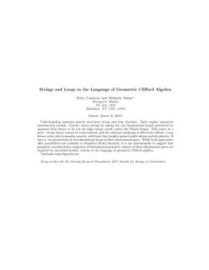 Strings and Loops in the Language of Geometric Clifford Algebra