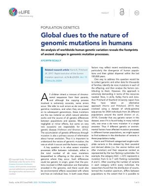 Global Clues to the Nature of Genomic Mutations in Humans