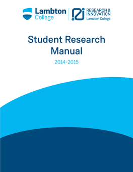 Student Research Manual 2014-2015 Table of Contents