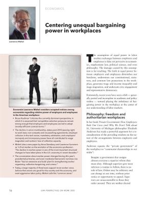 Centering Unequal Bargaining Power in Workplaces