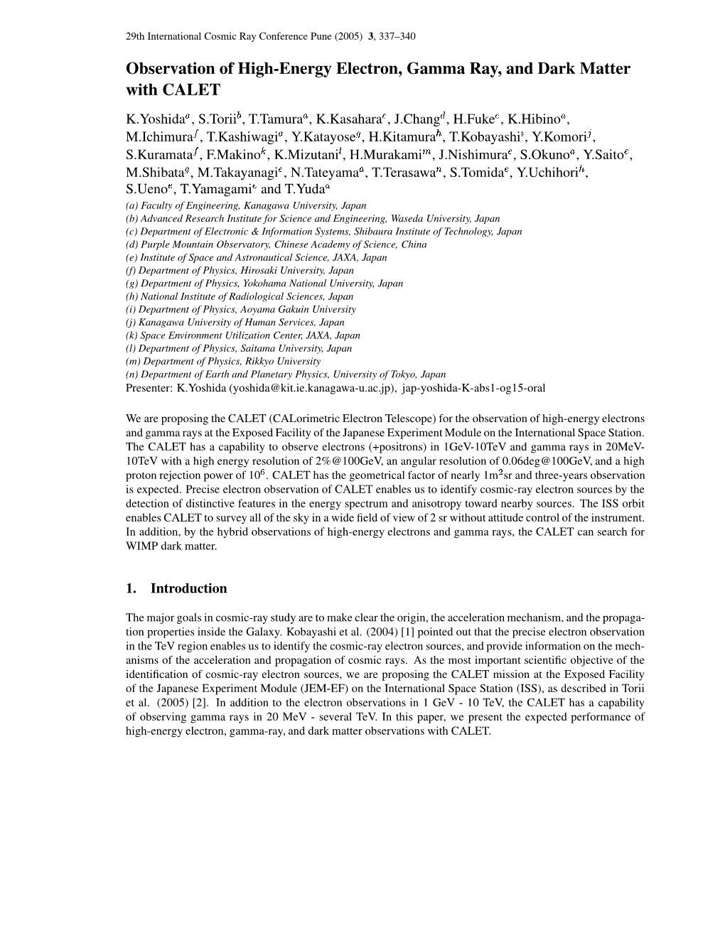 Observation of High-Energy Electron, Gamma Ray, and Dark Matter with CALET 339