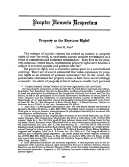Property As the Keystone Right?