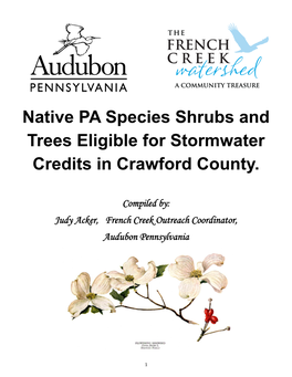 Native PA Species Shrubs and Trees Eligible for Stormwater Credits in Crawford County