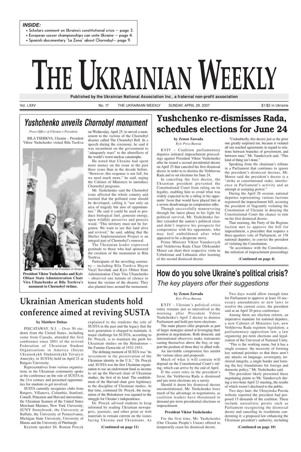 The Ukrainian Weekly 2007, No.17