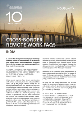 CROSS-BORDER Faqs in INDIA