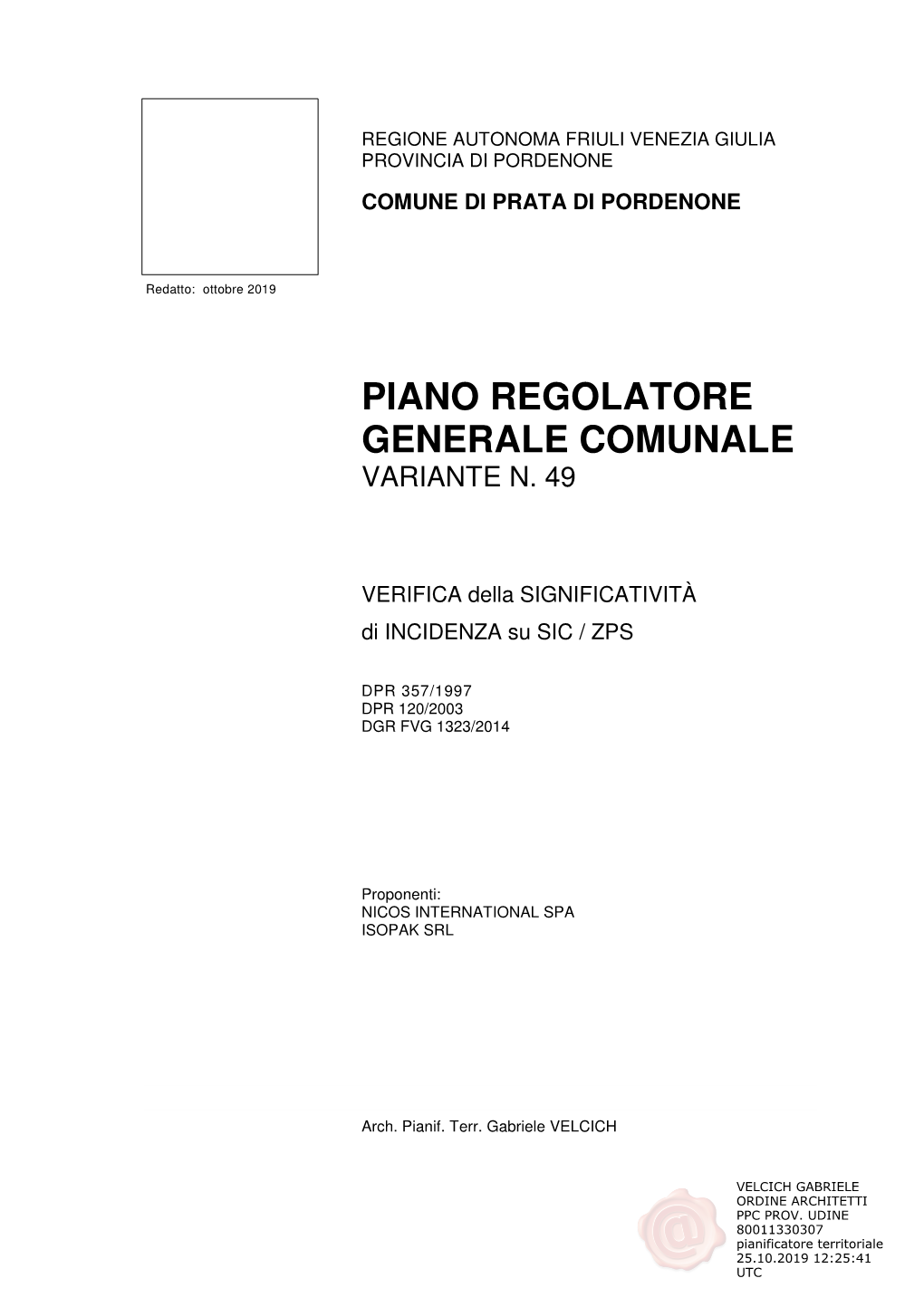 Piano Regolatore Generale Comunale Variante N