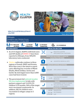 Ethiopia Emergency Type: Multiple Events Reporting Period: 1-31 July 2020