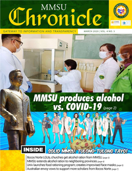 MMSU Produces Alcohol Vs. COVID-19