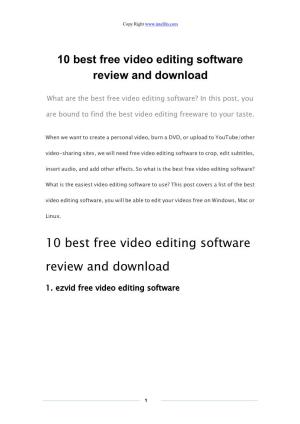 10 Best Free Video Editing Software Review and Download