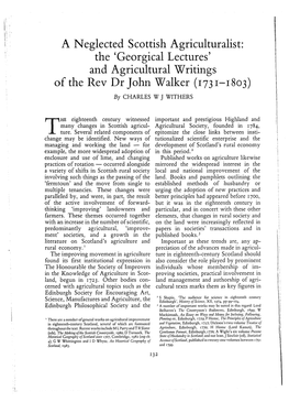 And Agricultural Writings of the Rev Dr John Walker (I73 I-I8o3) by CHARLES W J WITHERS