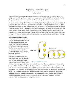 Engineering Mini Holiday Lights Series and Parallel Circuits