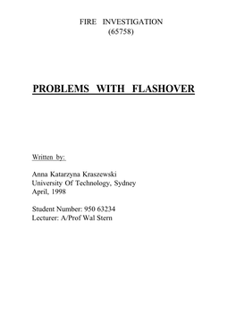 Problems with Flashover