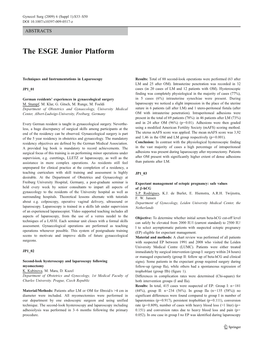 The ESGE Junior Platform