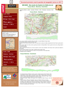 Grand Vabre Tronçon Murols – Montsalvy Durée :5H30