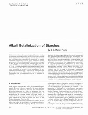 Alkali Gelatinization of Starches