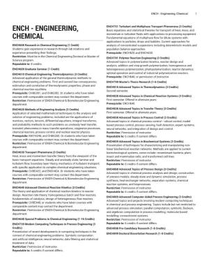 ENCH - Engineering, Chemical 1