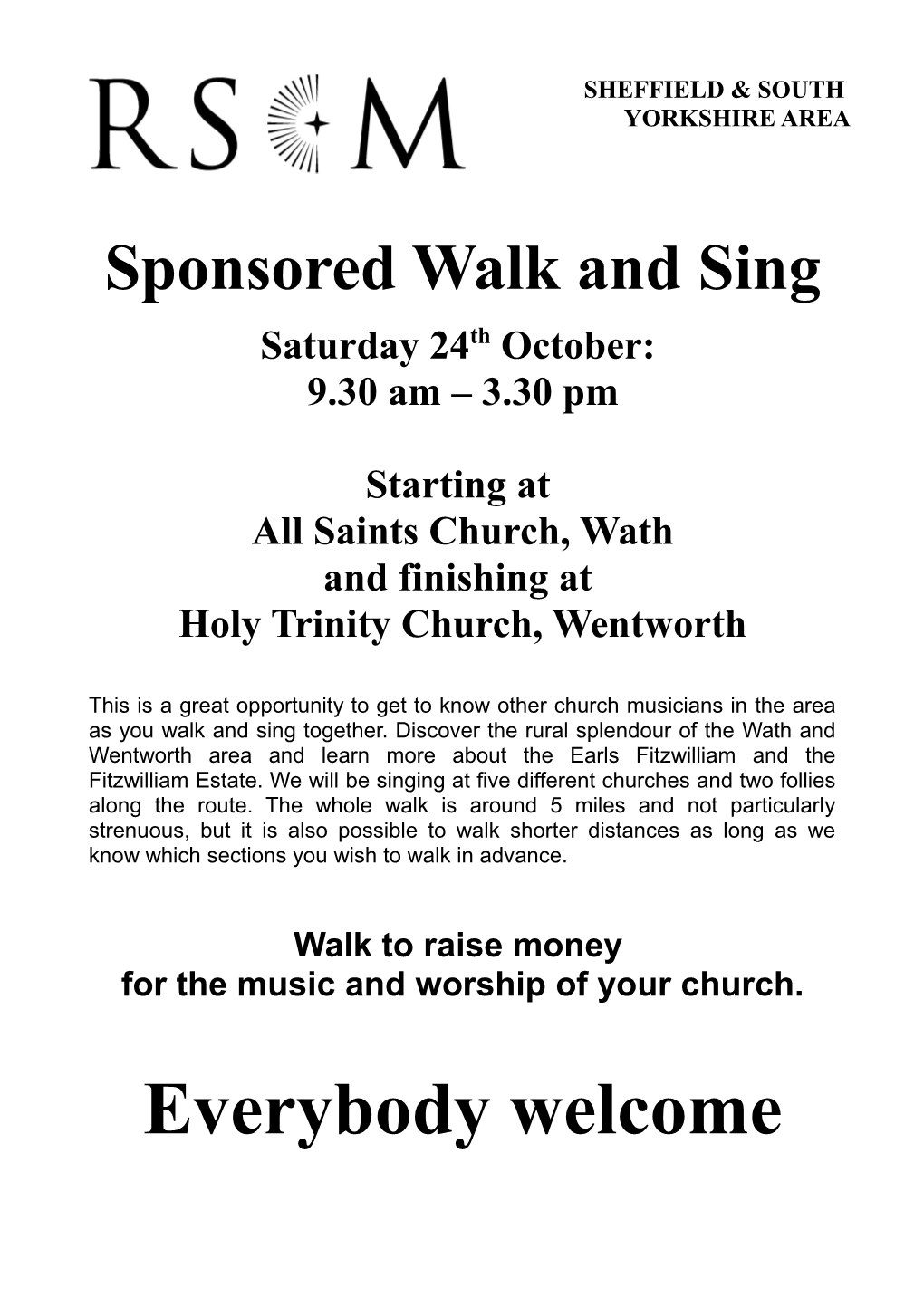 Sponsored Walk and Sing