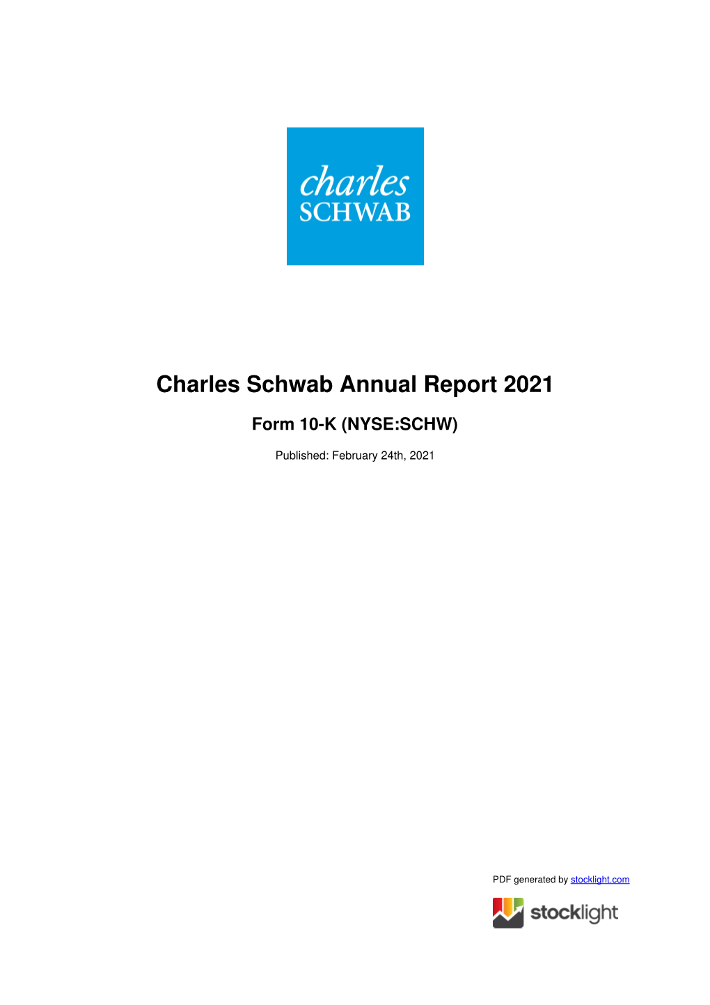 Charles Schwab Annual Report 2021