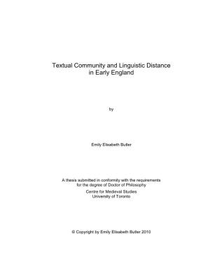 Textual Community and Linguistic Distance in Early England